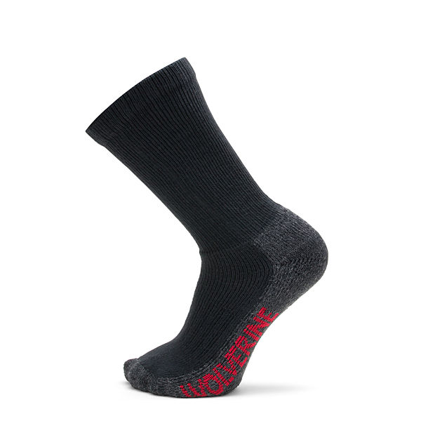 2-pk. Steel Toe Cotton Mid-Calf Sock, Black, dynamic